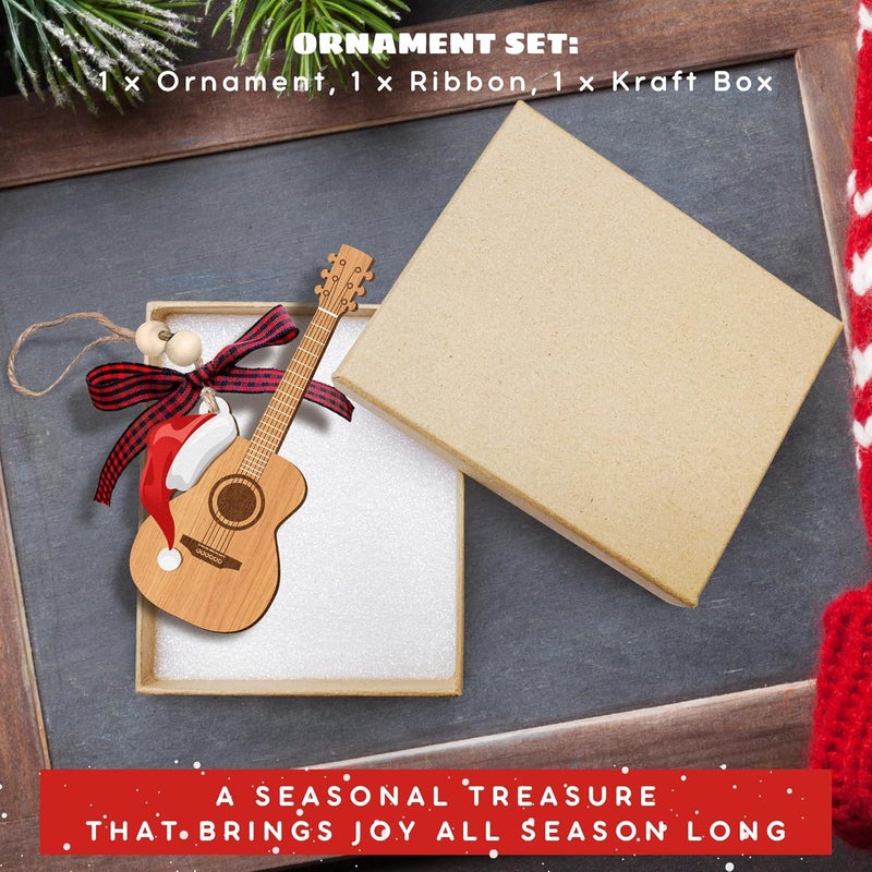 SUCHAGIFT Guitar Ornament - Guitar Ornaments for Christmas Tree - Music Gifts for Guitars Lovers, Players, Guitarist, Teacher, Musician - Gifts for Music Lovers - Wood Musical Ornament 2025 - Image 3